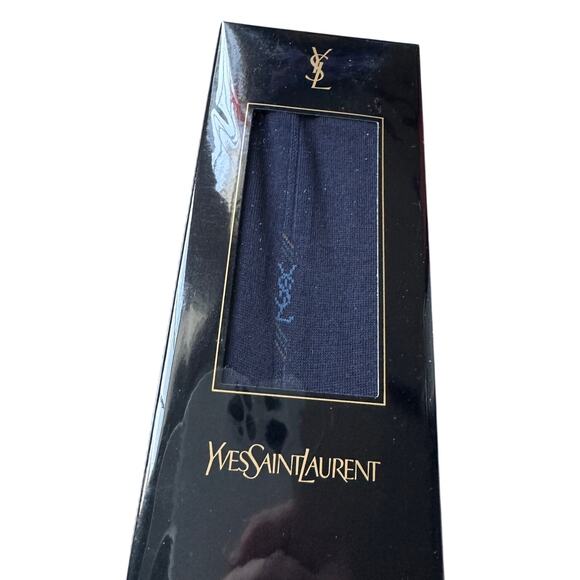 Yves Saint Laurent Mens Dress Socks - Blue - New in Sealed Box - Picture 3 of 4